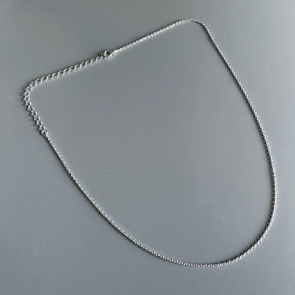 Sterling Silver Simple Choker Chain 15 inches - Picture 9 of 10